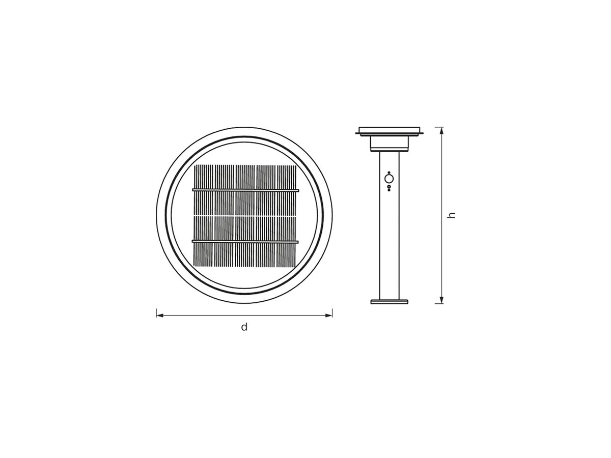 LED-Laterne LDV ENDURA STYLE Solar Sensor Post Double Circle, 6W schwarz