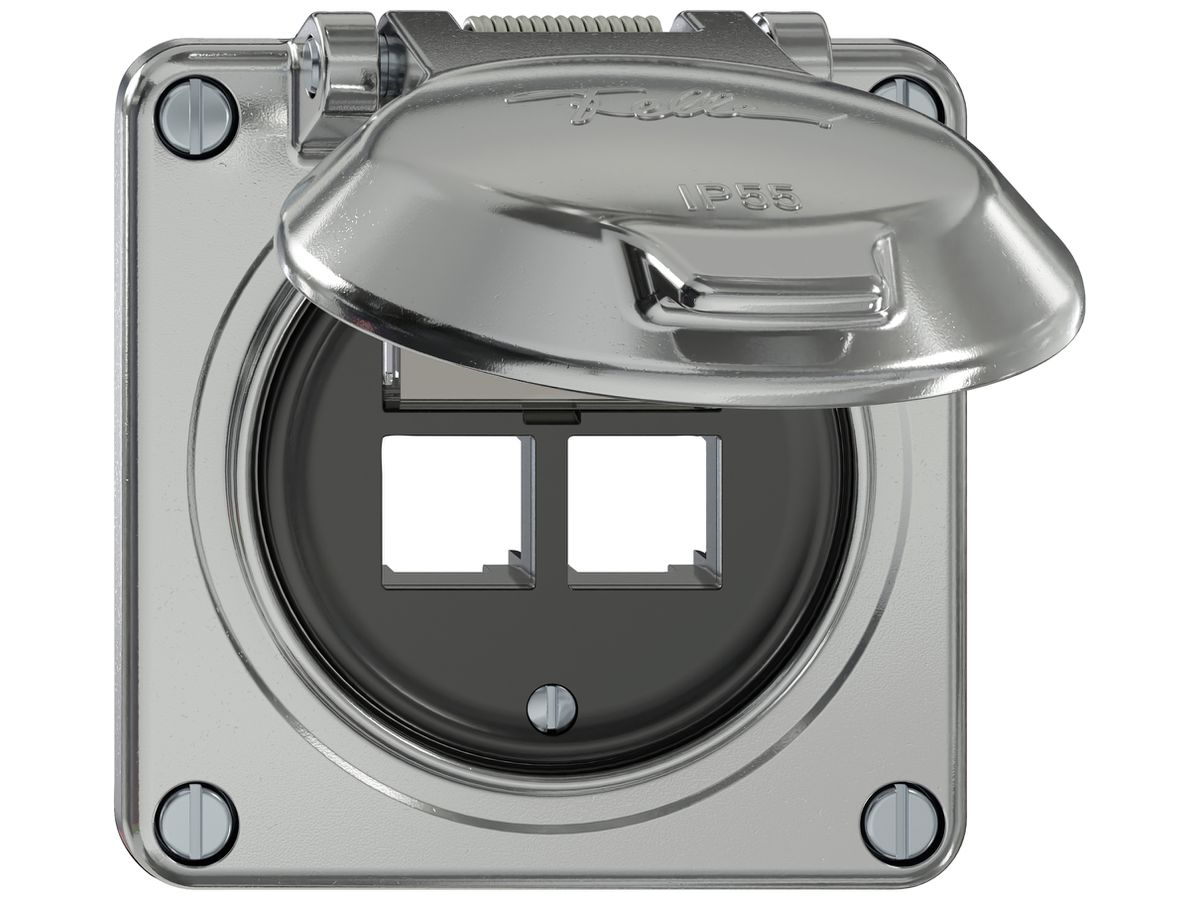 Montageset Feller ELEMENT SNAPFIX® EASYNET 2×gerade 87×91mm Aluminium