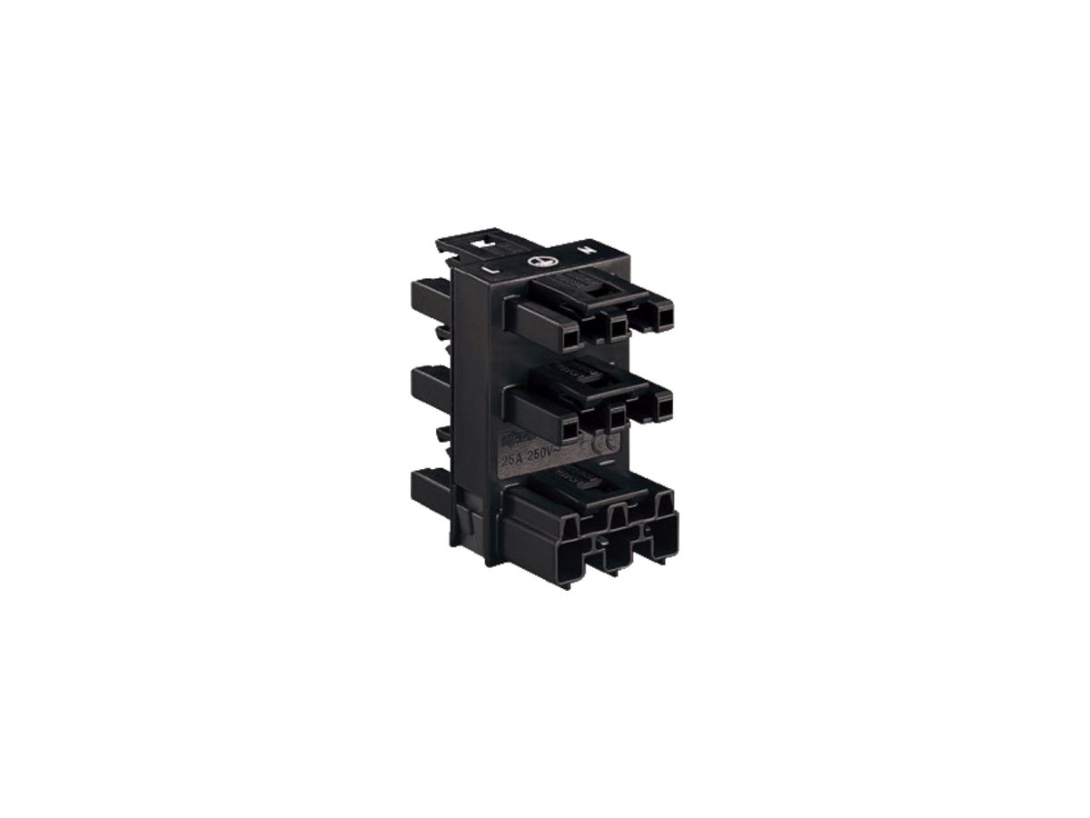 Verteilerblock WAGO Winsta 770 3L 1 Stecker/5 Buchsen, schwarz