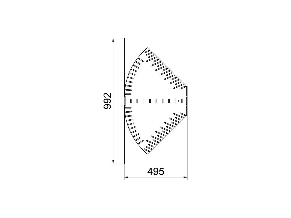 Bogen BET RB W verstellbar 60×500mm Edelstahl A2 blank