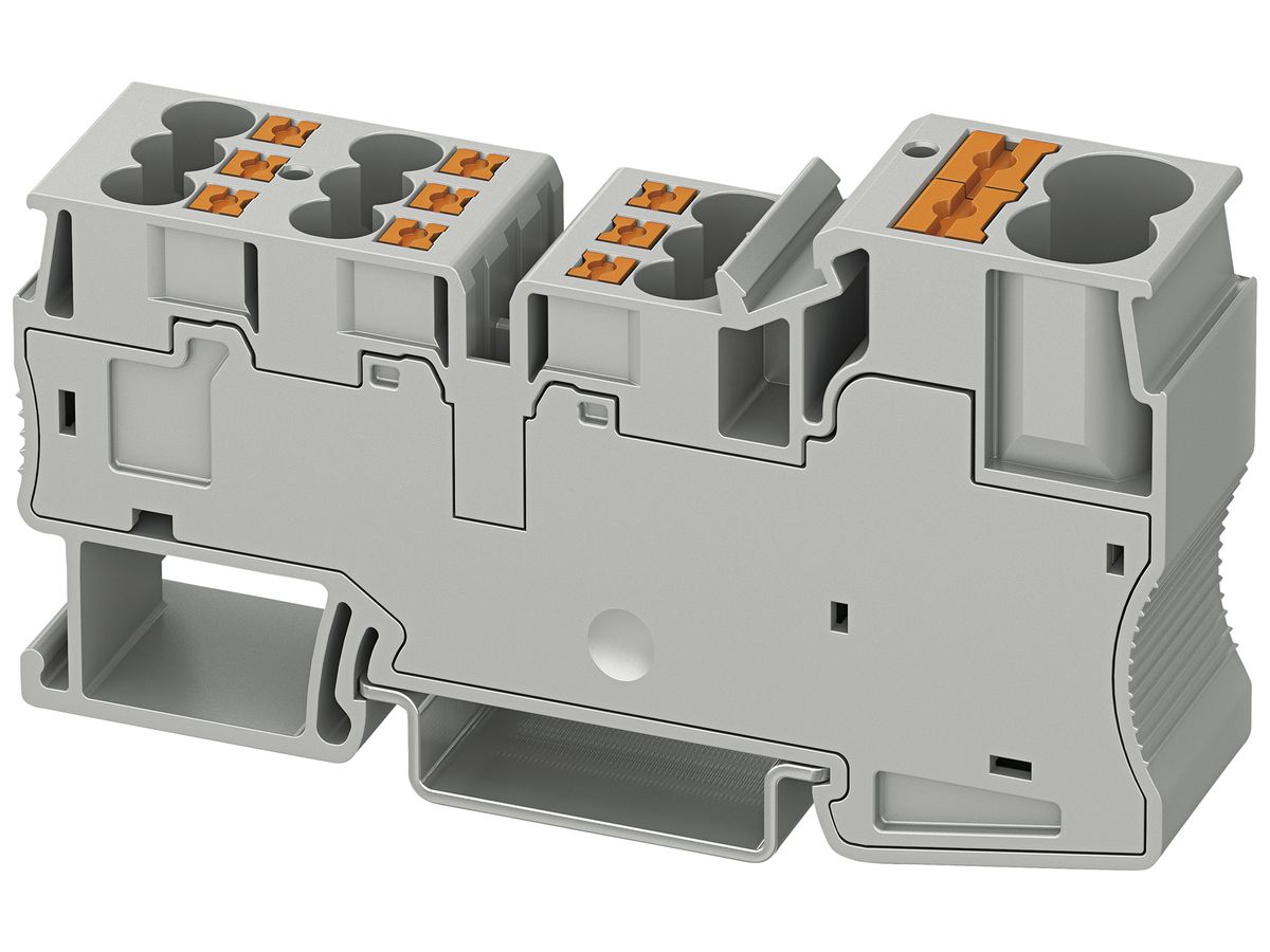 Potenzialverteiler-Reihenklemme PX PT 2X10/9X4 16mm² 57A 11×1 TH35 gu