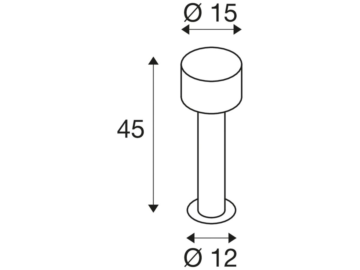 LED-Pollerleuchte SLV TAHA 10W 450lm 2200…2700K IP65 Ø150×482mm schwarz