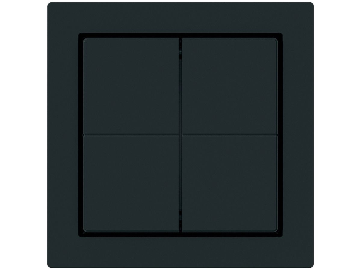 Frontset zu Funktaster Friends of Hue KAL, 60×60mm, mit Knopf, klebend, schwarz