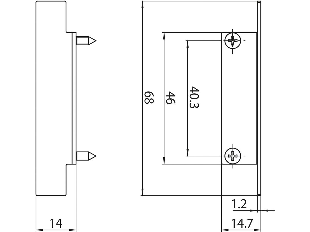 Abdeckung Sylvania Lytespan 68×14.7×14mm Stahl schwarz