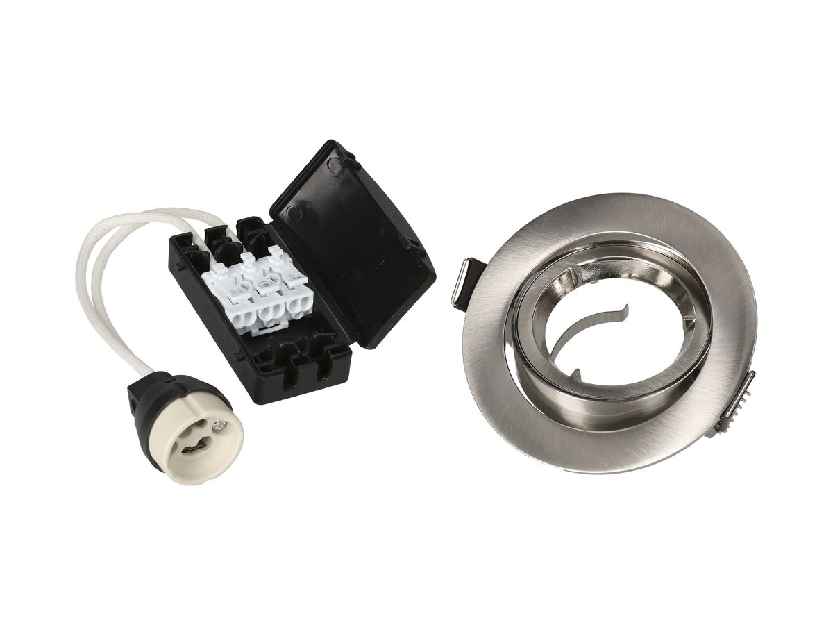 EB-Spot MAX HAURI maxLUCE GU10 Loch-Ø80mm mit Spannfedern chrom