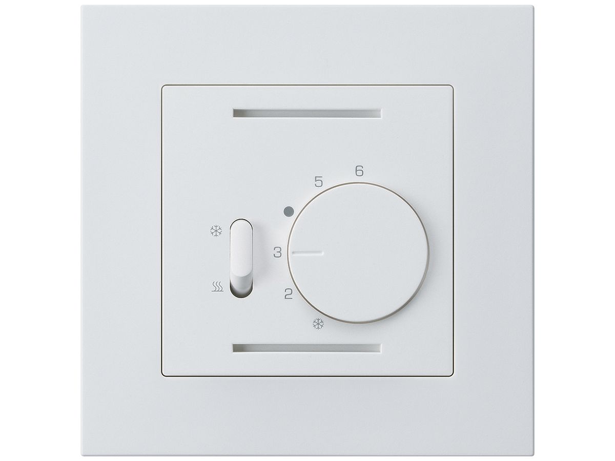 UP-Thermostat Hager kallysto.pro, mit Schalter Heizen/Kühlen, weiss