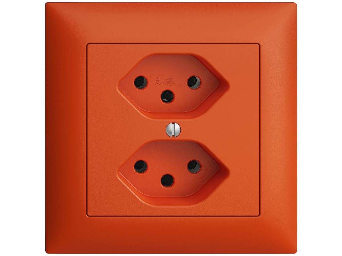 UP-Steckdose EDIZIOdue 2×T13 orange mit Shutter