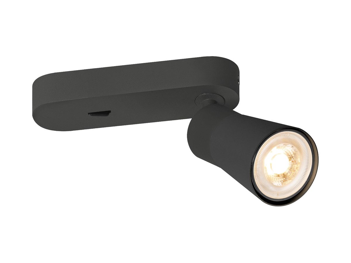 Spot SLV PURI 2.0 Cone CW GU10 1×6W DIM Ø55×150×87mm schwarz