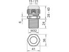 Kabelverschraubung Bettermann Gewinde lang V-TEC M32 schwarz