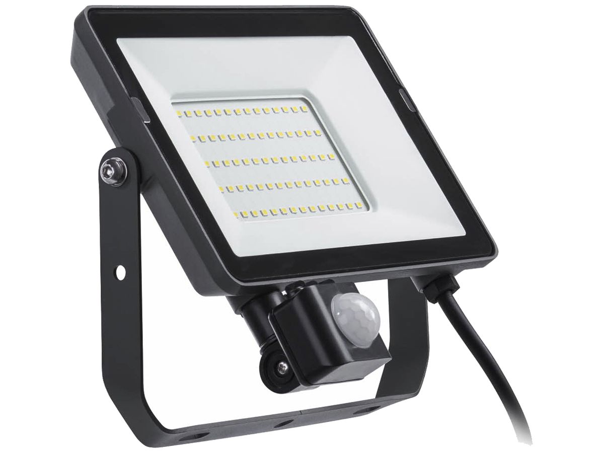 LED-Strahler MAZDA BVP008 PIR SEN 50W 4700lm 4000K IP65 110° 223×210mm schwarz