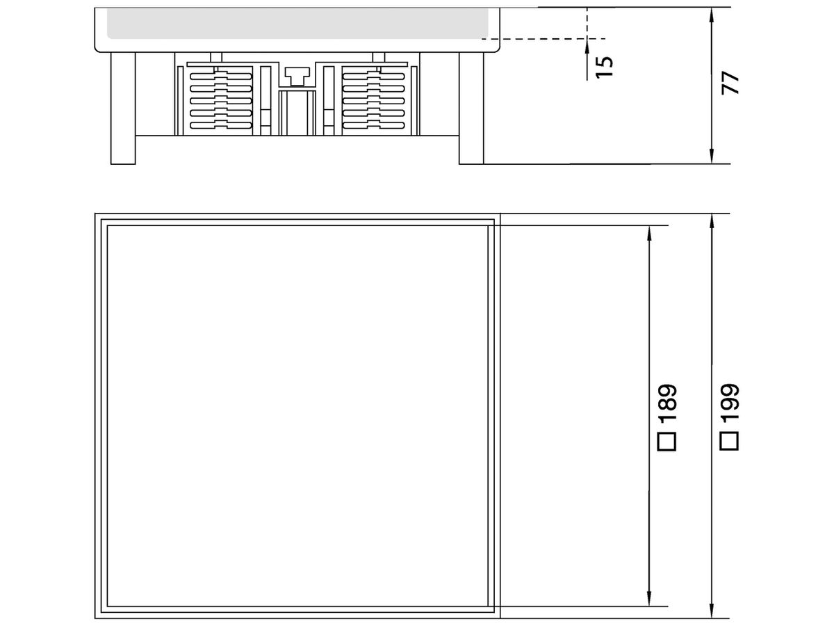 Edelstahlkassette Hager Q06 6 22×200×200mm rostfreier Stahl