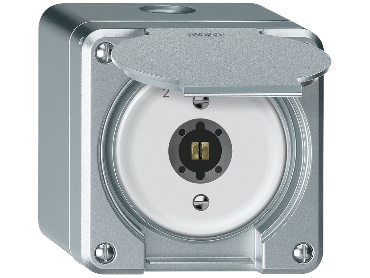 AP-Schlüsselschwenktaster robusto 1P 2NO 2CO 20A 250V 86×86mm Aluminium