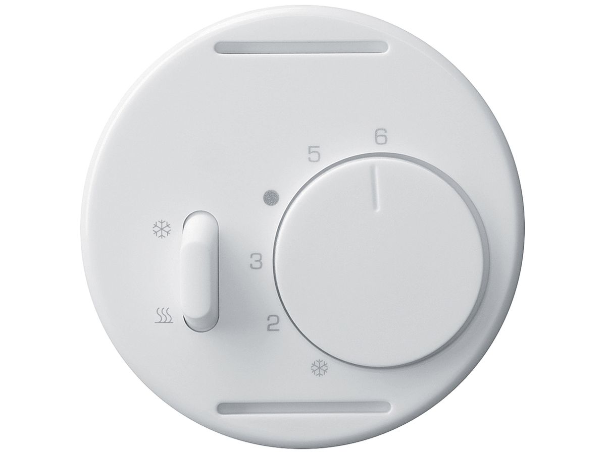 Frontscheibe Hager basico, für Thermostat mit Schalter Heizen/Kühlen, weiss
