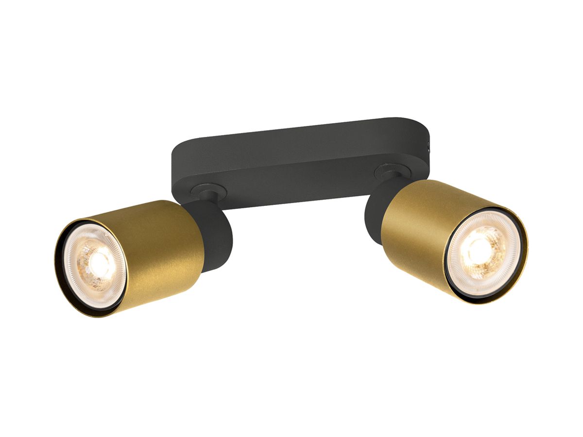 Spot SLV PURI 2.0 Tube CW GU10 2×6W DIM 150×42×138mm schwarz/gold