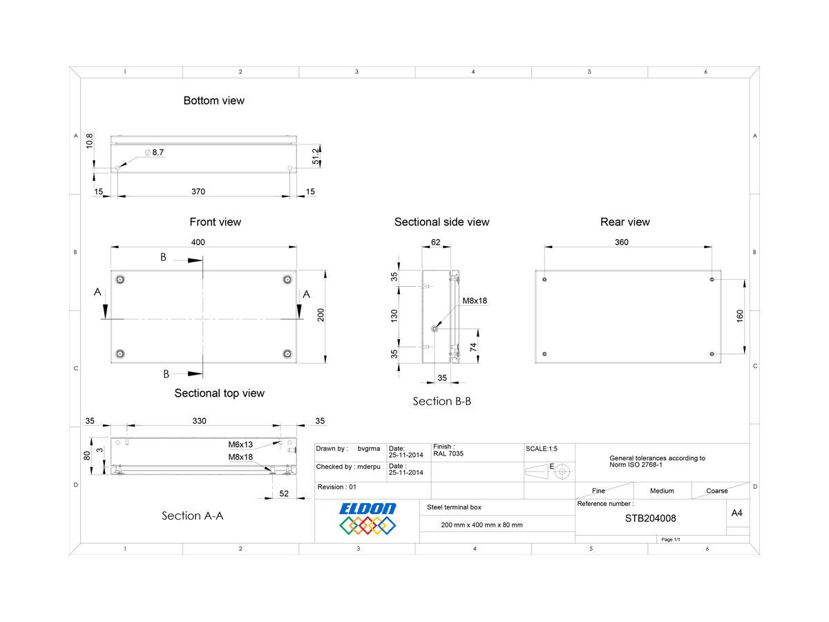 Klemmenkasten nVent HOFFMAN STB 400×200×80mm IP66 grau