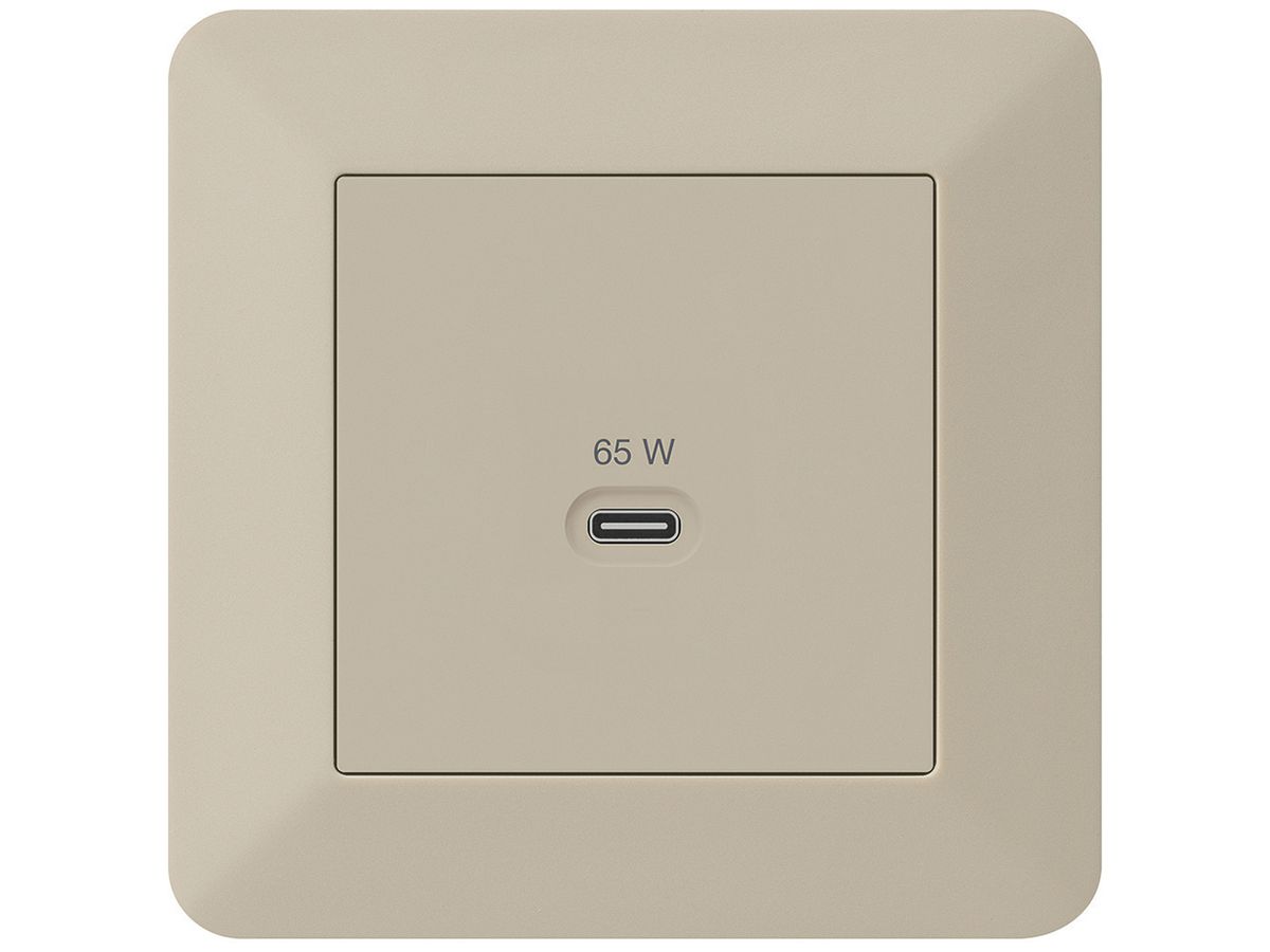 UP-USB-Ladesteckdose Hager kallysto.trend Typ C 65W 3250mA beige