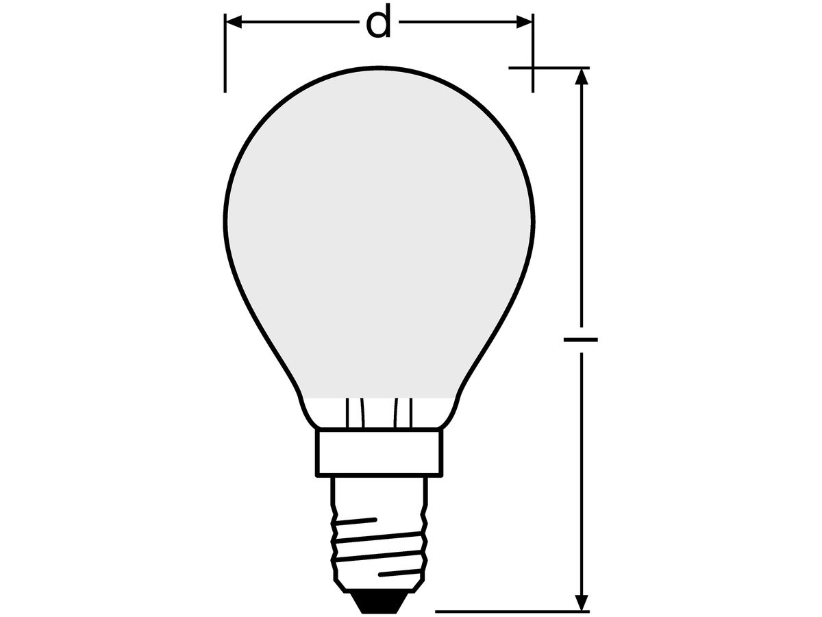 LED-Lampe PARATHOM CLASSIC P40 FIL FROSTED E14 4W 827 470lm