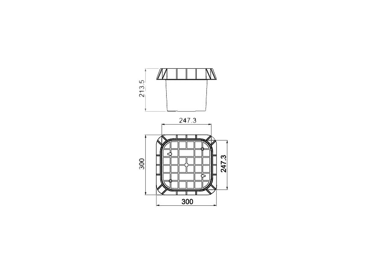 Unterflur-Trennstellenkasten Bettermann 5700 PIP ohne Trennstück 300×300×214mm