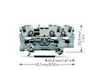 Durchgangsklemme WAGO TOPJOB-S 4mm² 3L grau Serie 2004