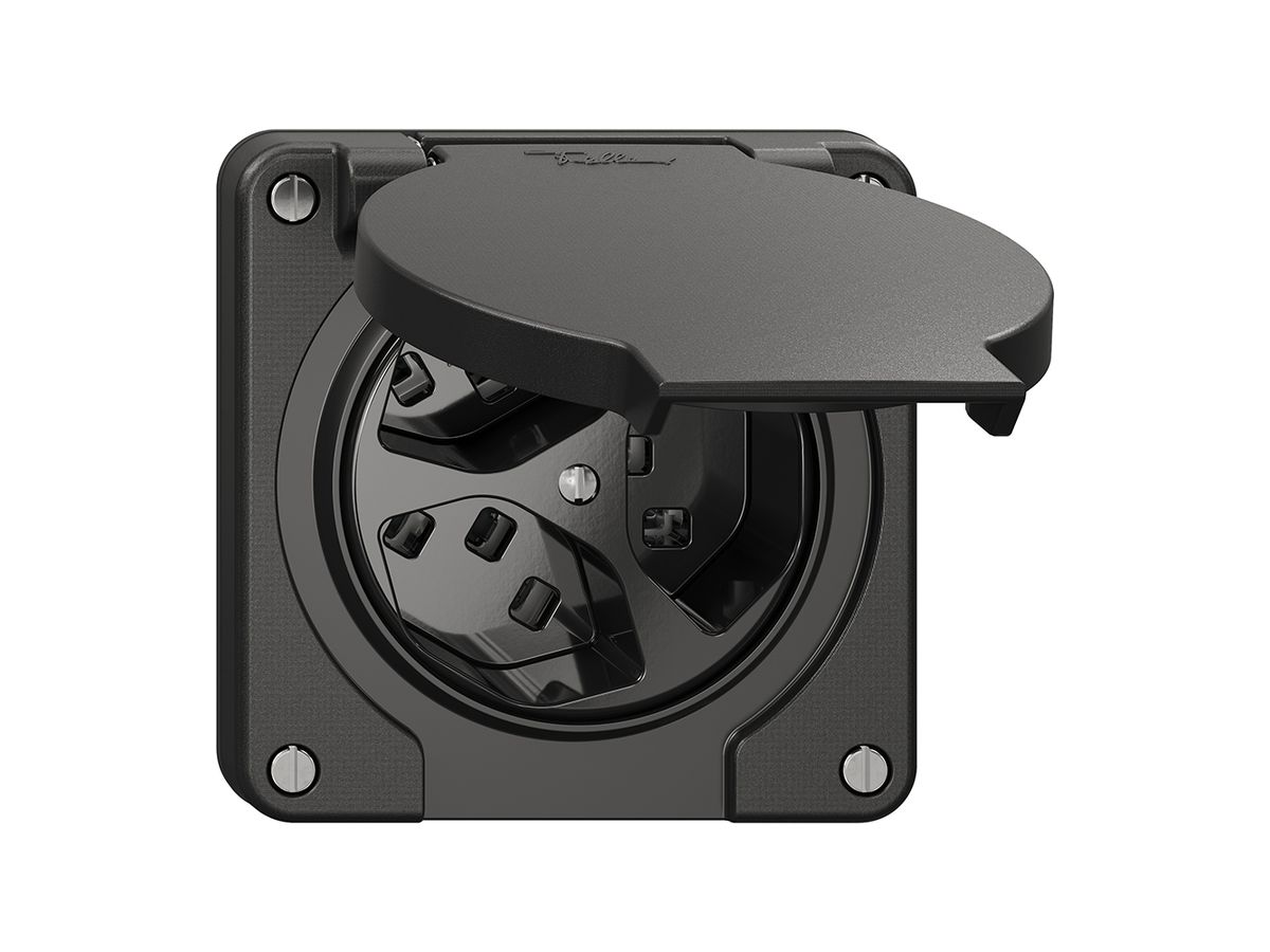 Steckdose NEVO N.CO, 3×T23, IP21, schwarz