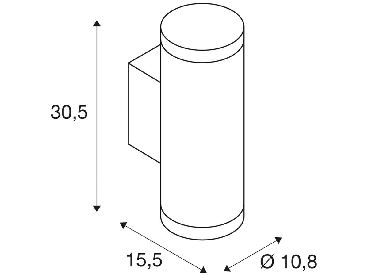 LED-Wandleuchte SLV HELIA PRO L 10W 1200lm 2700K IP65 Ø108 anthrazit