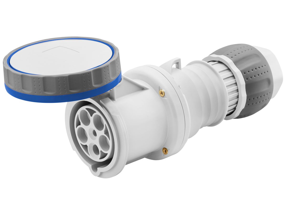 Kupplung CEE Gewiss 309 HP 5P 63A 200…250V bl 9h IP67 Schraube