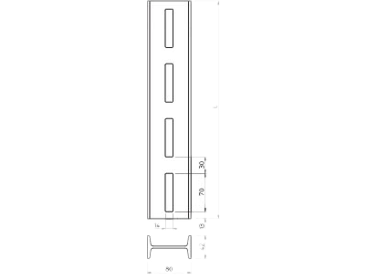 Stütze I-Profil Bettermann 42×80×500mm verzinkt