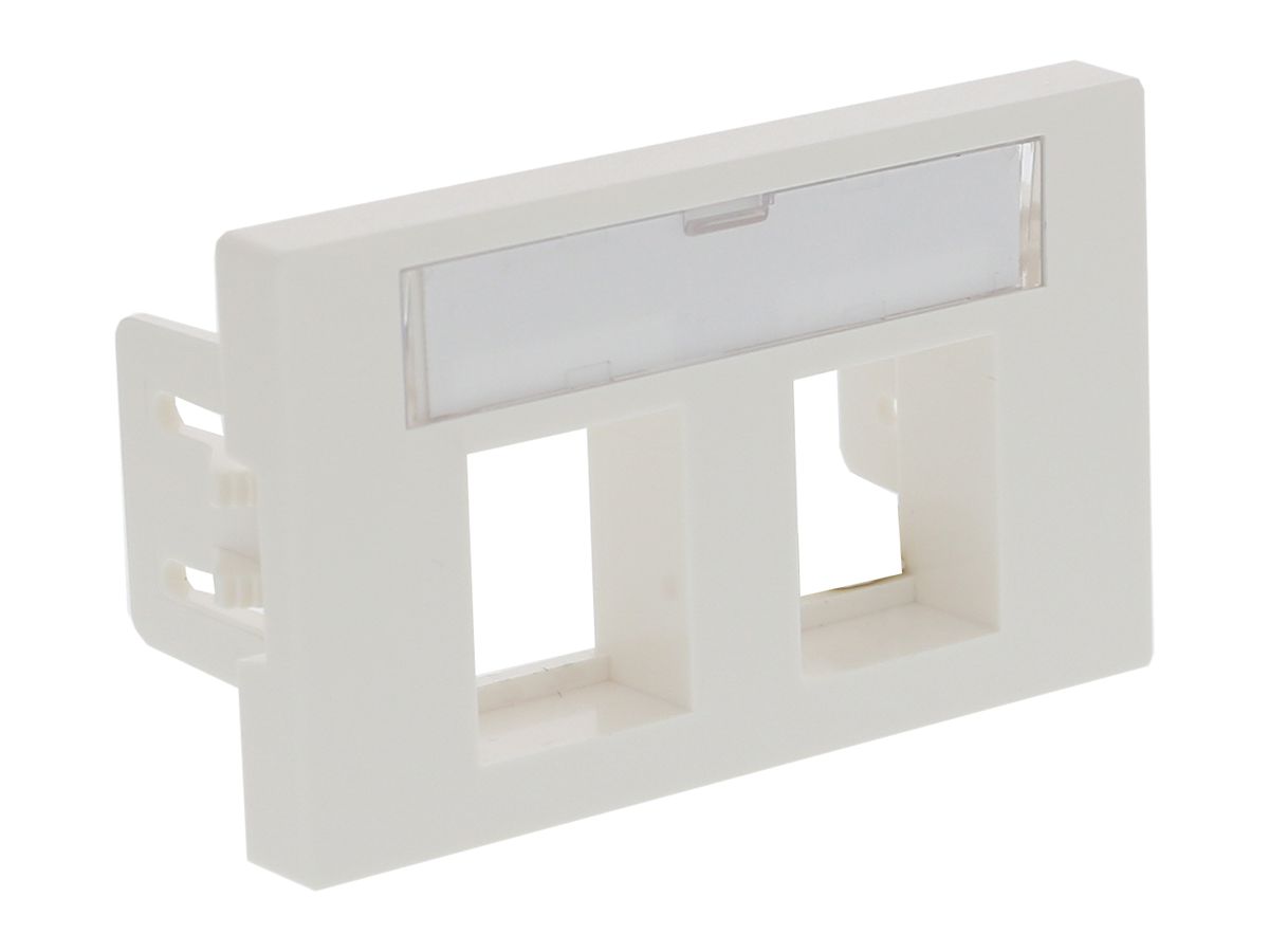 EB-Montageset DÄT FLF 3/5, für Anschlussmodul 2×RJ45 Keystone, Auslass gerade ws