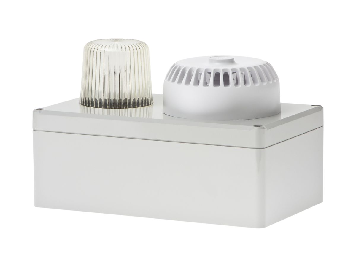 Blitzleuchte Hugentobler Typ 110 mit Sirene 12VAC 5Ws klar