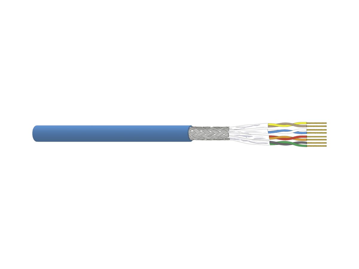 Datenkabel Dätwyler CU 7702 4P flex S/FTP, Kat.7 LSZH Dca 1000m blau