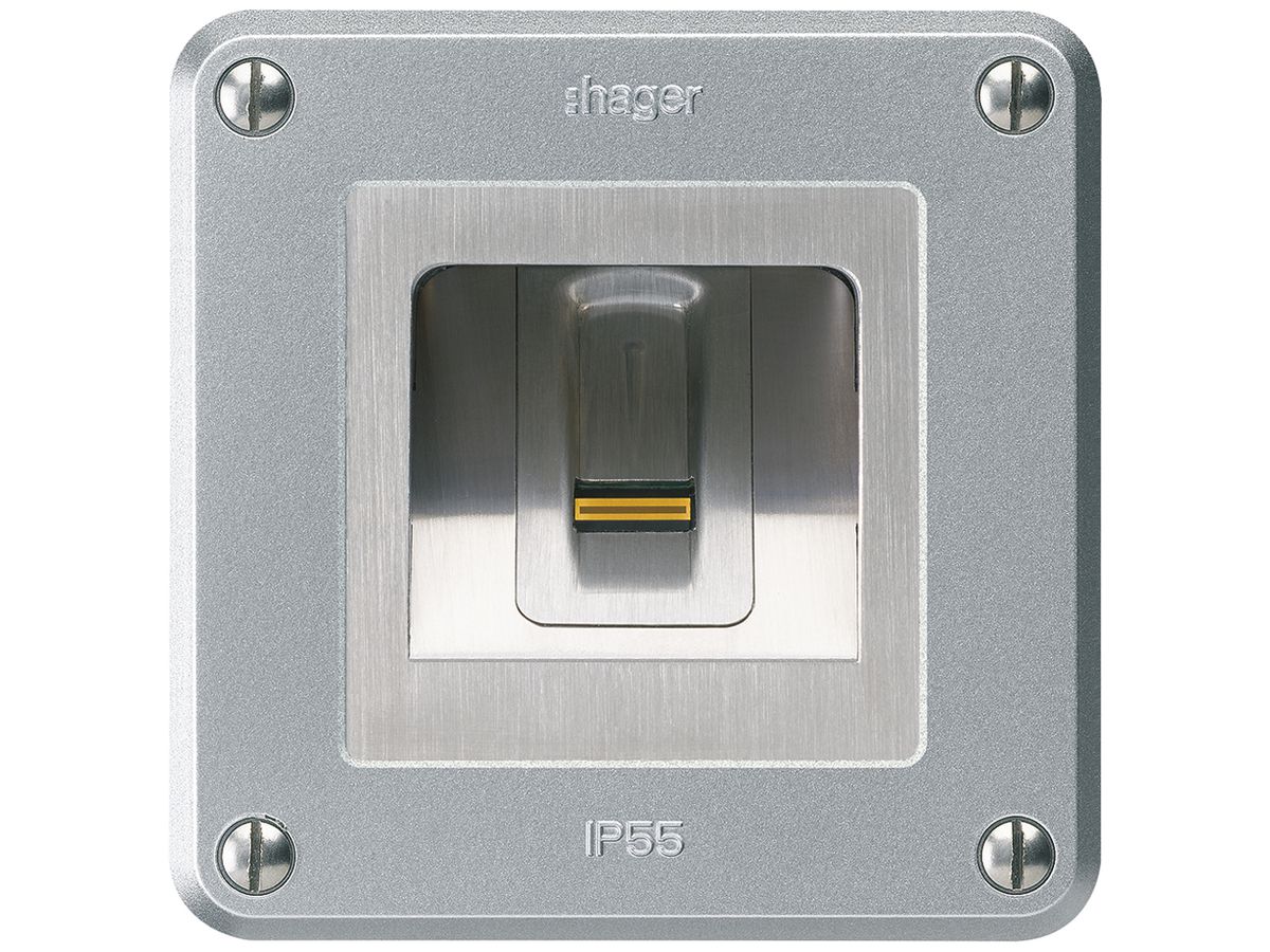 NUP-Fingerscanner Hager ekey-arte robusto C aluminium