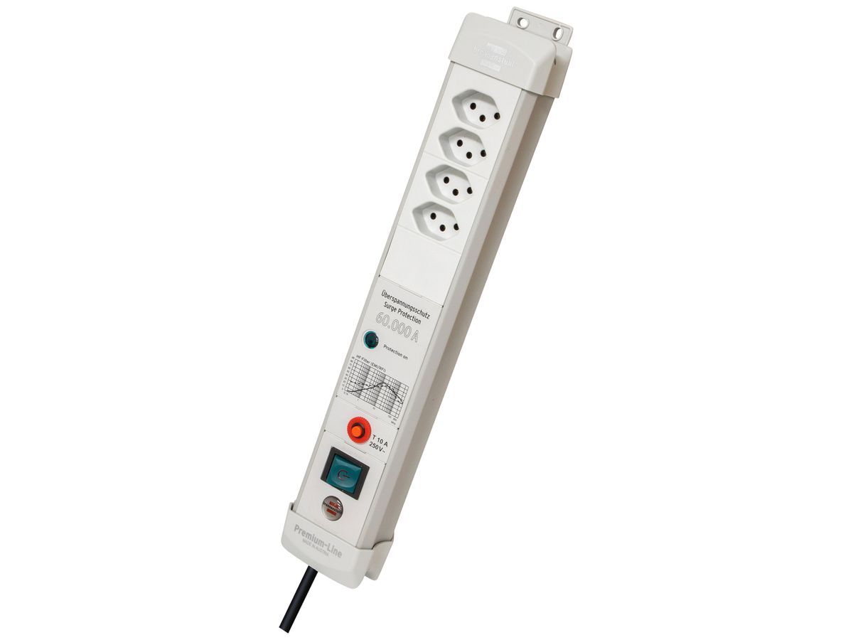 Steckdosenleiste Premium-Line Schalter max.60000A 4×T13 1.8m H05VV-F 3×1mm² lgu