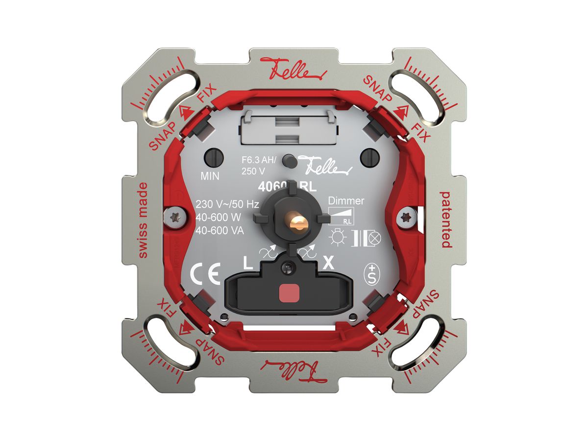 UP-Dimmer Feller SNAPFIX® bel.rt Phasenanschnitt 40…600W/40…600VA