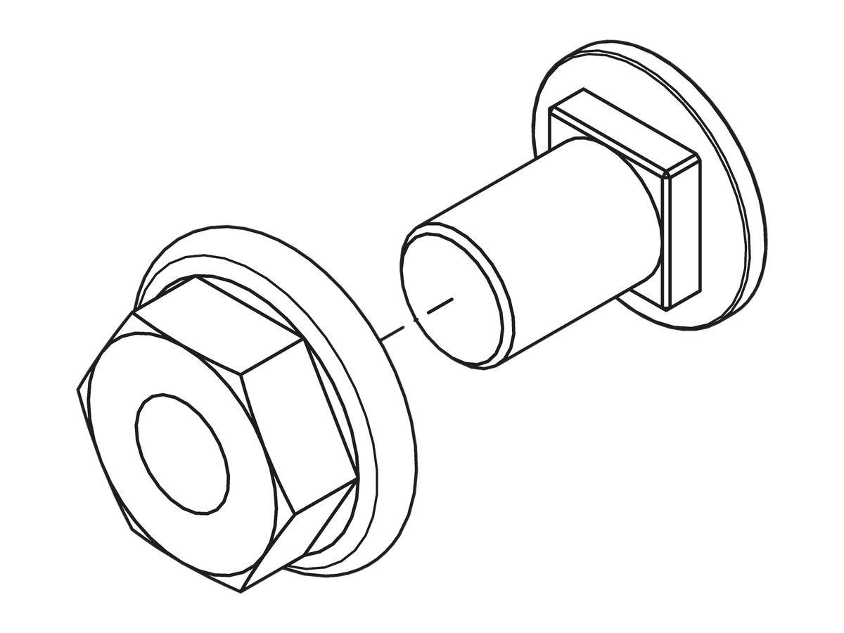 Befestigungsschraube Lanz M6×10mm mit Mutter rostfrei A4