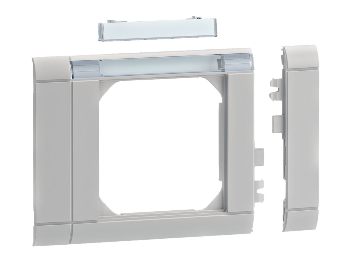 Rahmenblende tehalit CH modular halogenfrei, 80mm, m.Beschriftungsfeld lichtgrau