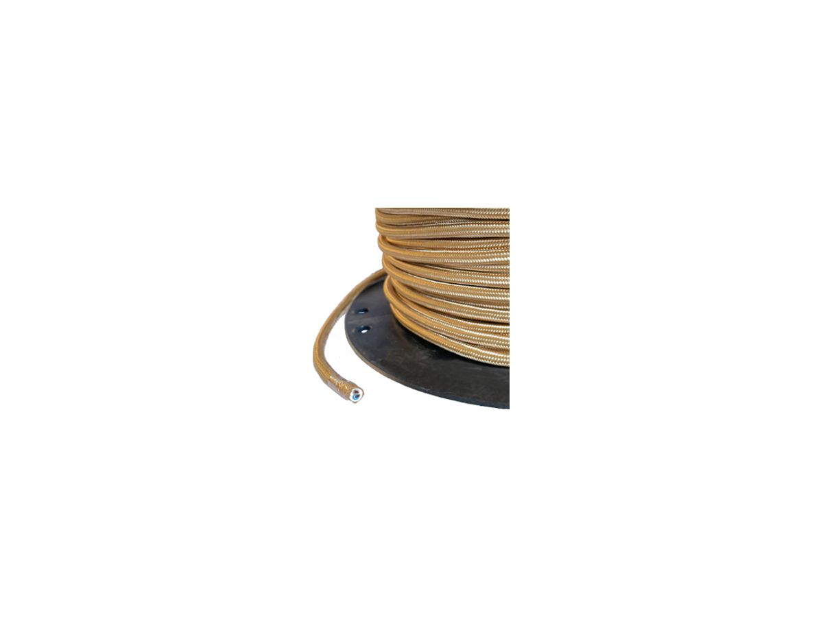 Textilkabel Elektrogros 2×0.75mm² gold Rolle à 50m