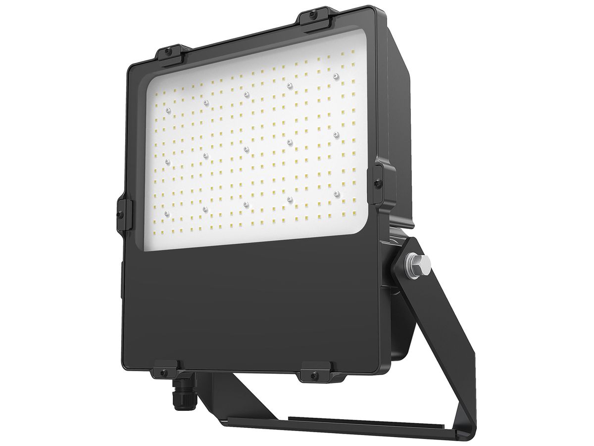 LED-Strahler DOTLUX LENSplus 200W 24170lm 3000K IP66 30×60° 435×345mm schwarz