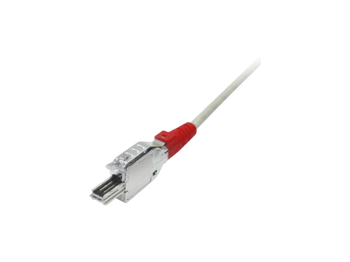 Patchkabel Dätwyler PS2P/RJ45 1m grau Knickschutz rot