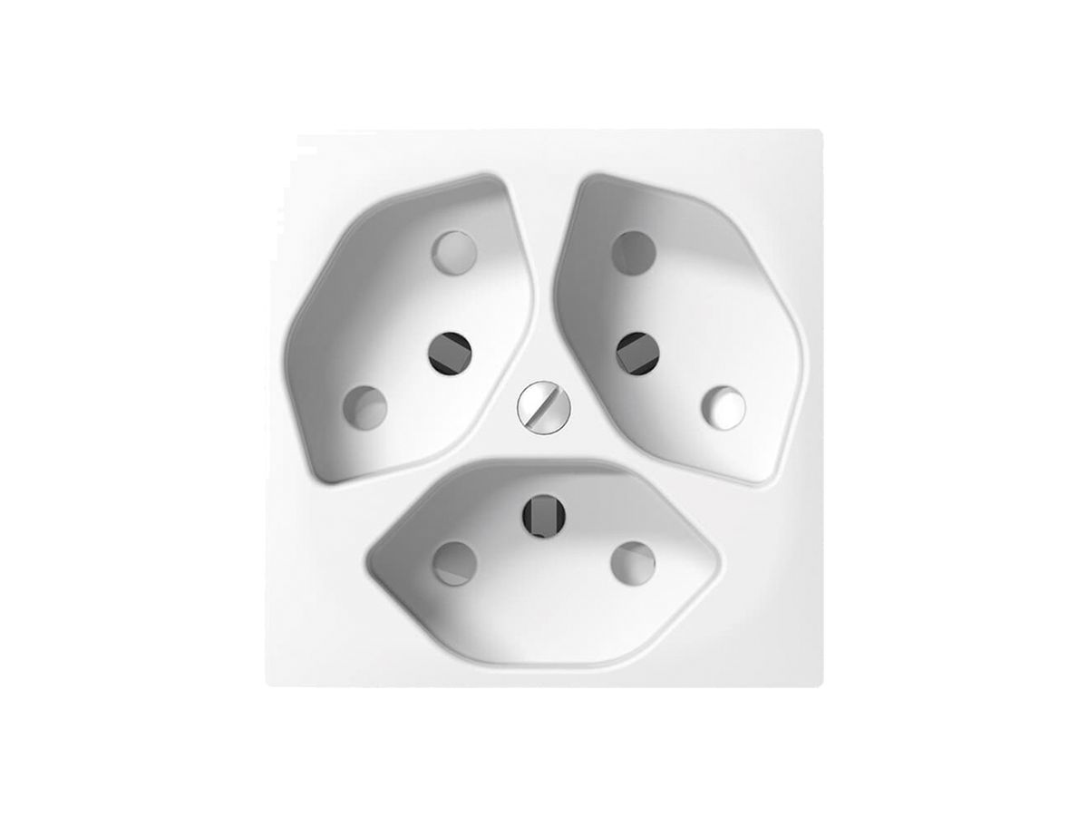 Frontplatte SIDUS weiss zu 3×T13 mit shutter