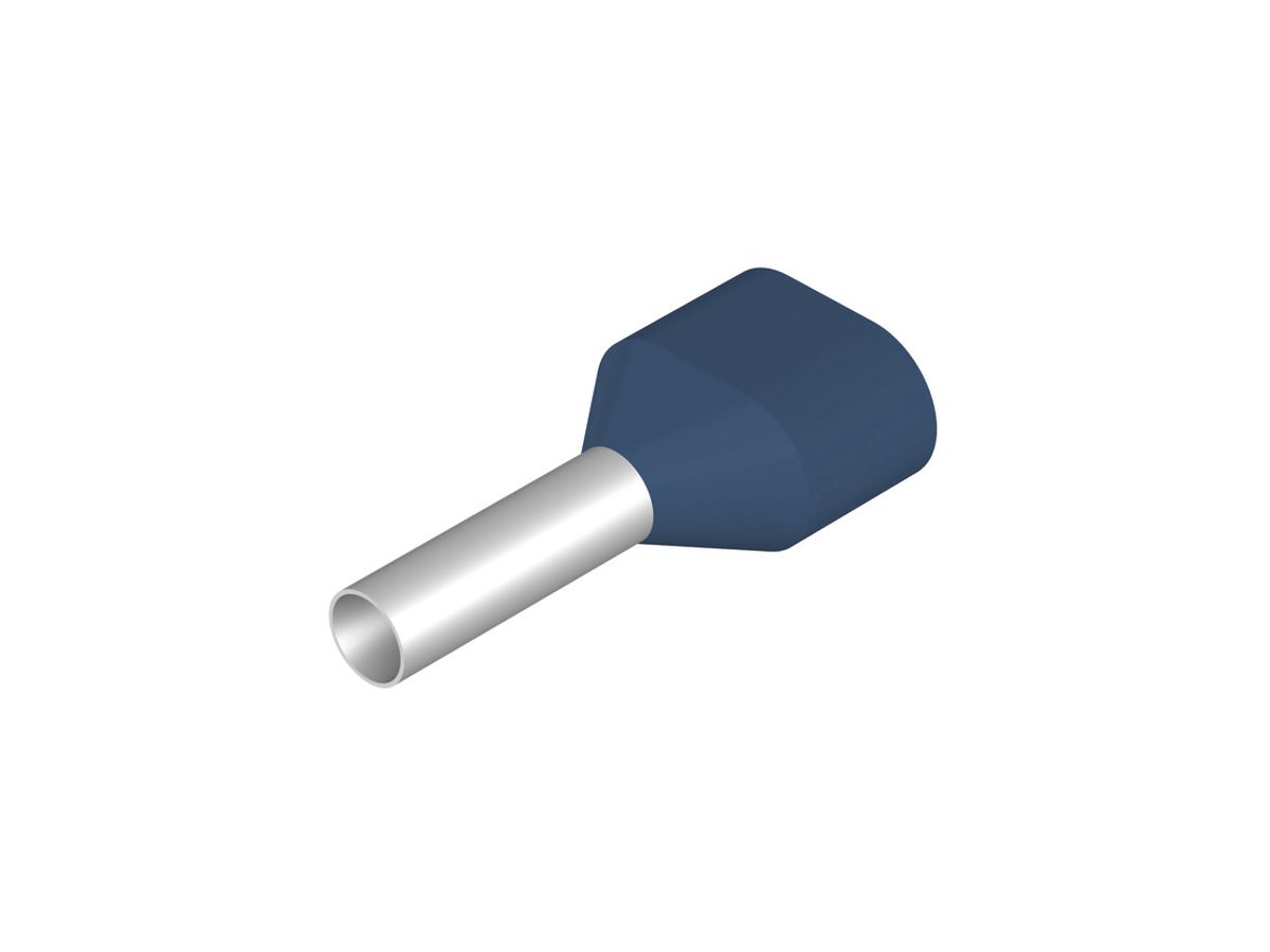 Zwillings-Aderendhülse Weidmüller H isoliert 2×2.5mm² 10mm blau DIN lose
