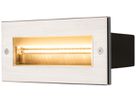 EB-LED-Wandleuchte SLV BRICK, 9W 950lm 3000K asymmetrisch IP65 Edelstahl