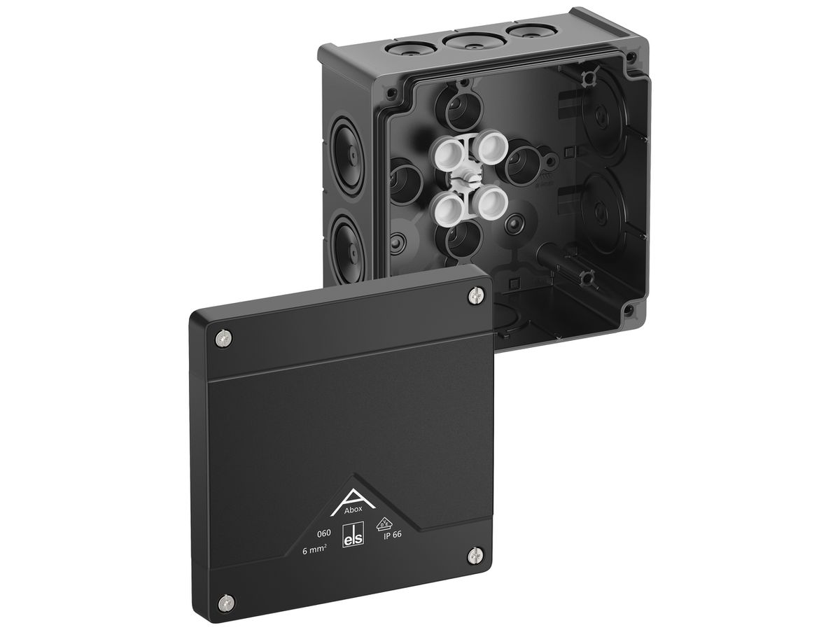AP-Abzweigdose Spelsberg Abox 060-L/sw 127×127×70mm IP66 sz