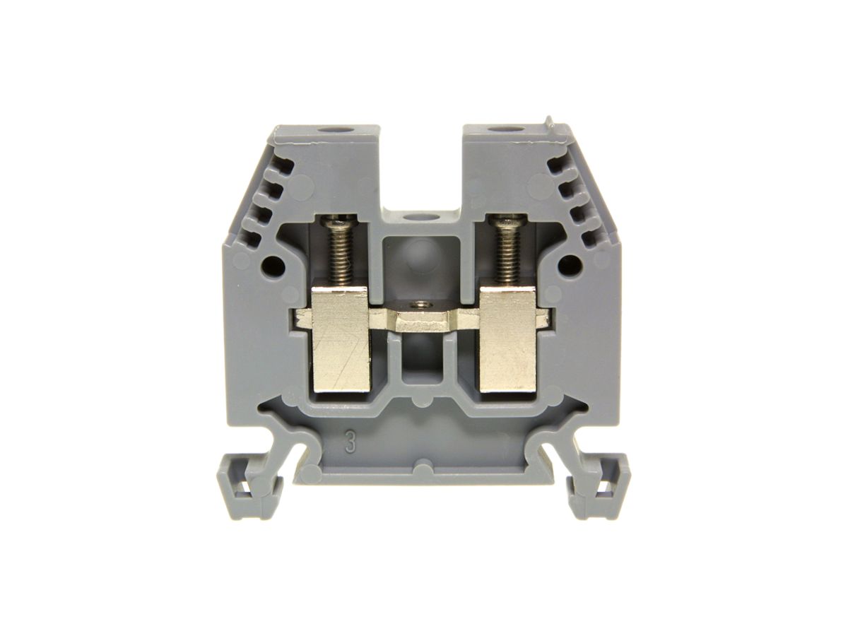 Durchgangs-Reihenklemme Woertz 2.5…6mm² 41A 1000V Schraubanschluss 2×1 TH35 grau