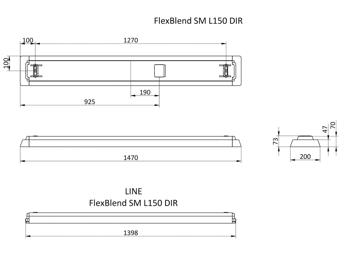 LED-Deckenleuchte FlexBlend StandAlone SM340C 52S/940 SRD PCS U4 L150 weiss