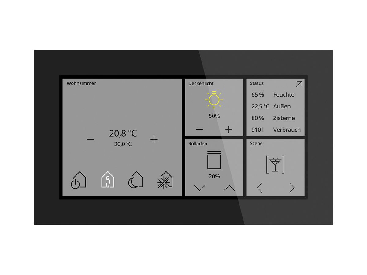 UP-Touchpanel KNX MDT BE-GTS06TS.01S 6" Glas schwarz