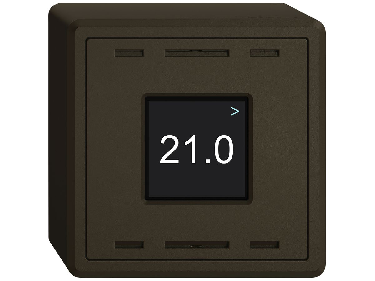 AP-Raumtemperatursensor EDIZIO.liv Wiser SNAPFIX® CO2 230V 5…30°C umbra