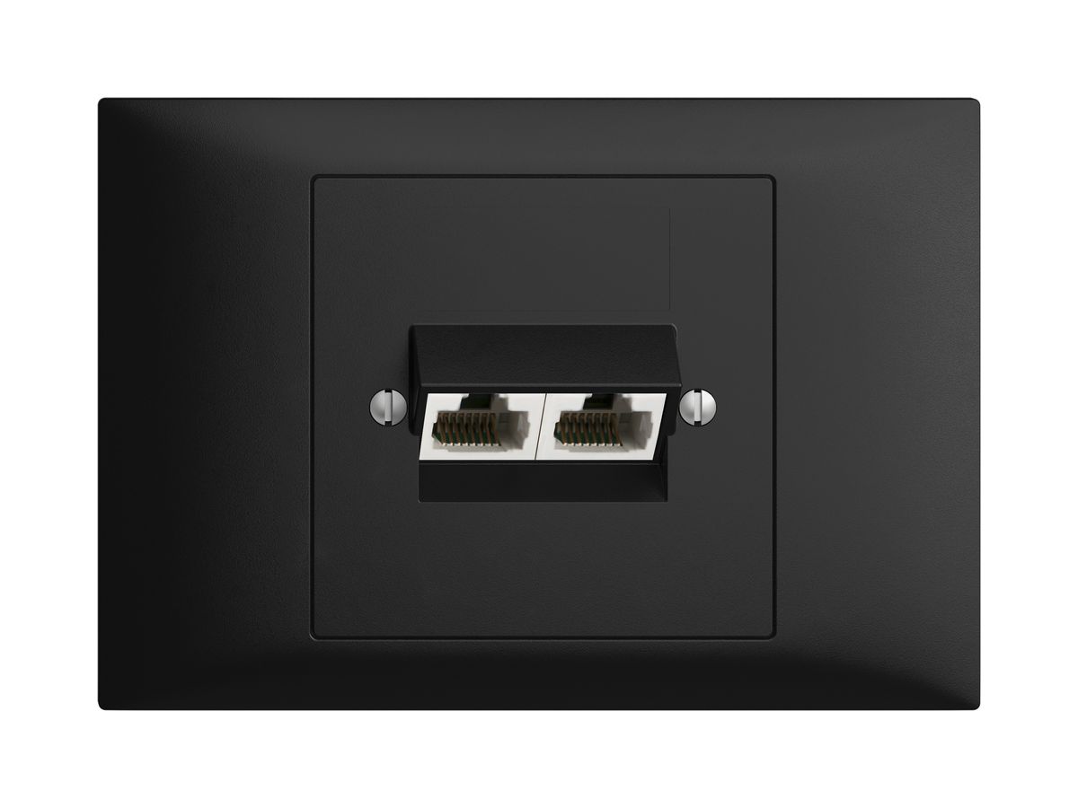 EB-Dose 2×RJ45/u 4P getr. EDIZIOdue schwarz ITplus