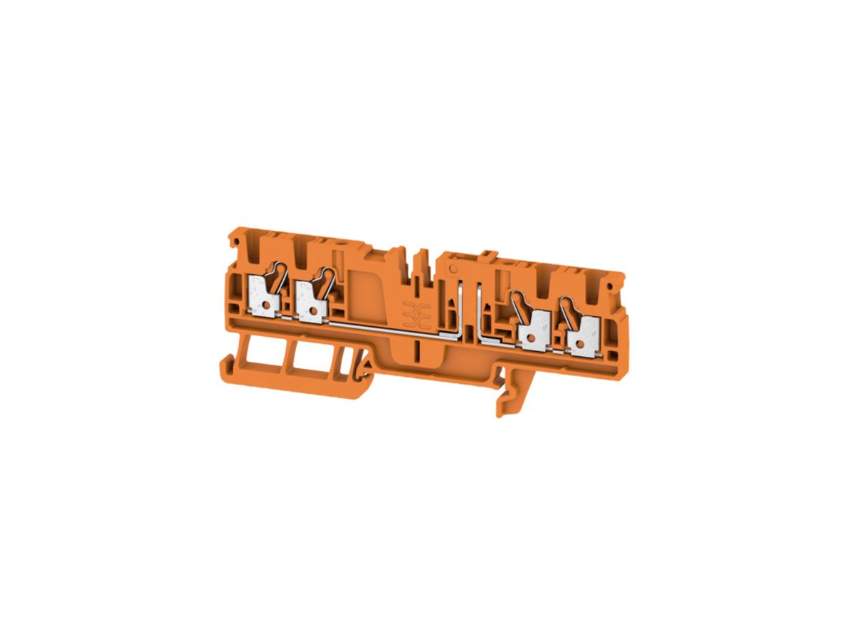 Messtrenn-Reihenklemme Weidmüller ADT PUSH IN 2.5mm² 4 Anschlüsse TS35 orange