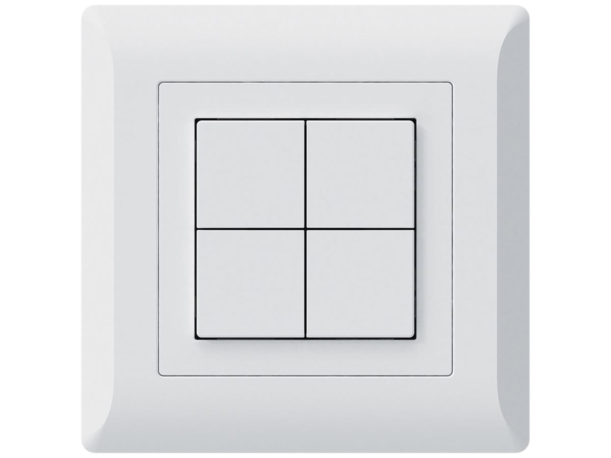 UP-KNX-Taster Hager BA kallysto.line C 4-fach 92×92mm weiss