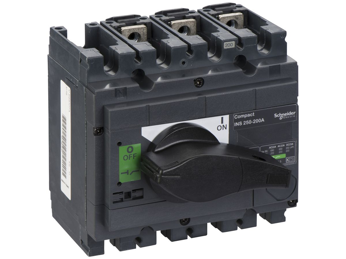 Lasttrennschalter Schneider Electric INS 3L 200A mit Drehgriff schwarz